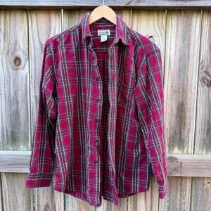 Vintage Red L.L.Bean Plaid Flannel Shirt
